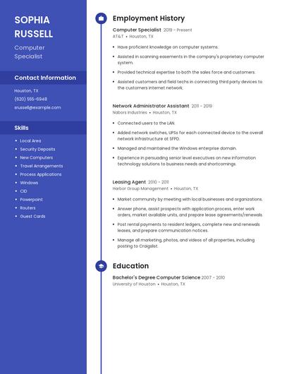 Computer Specialist Resume