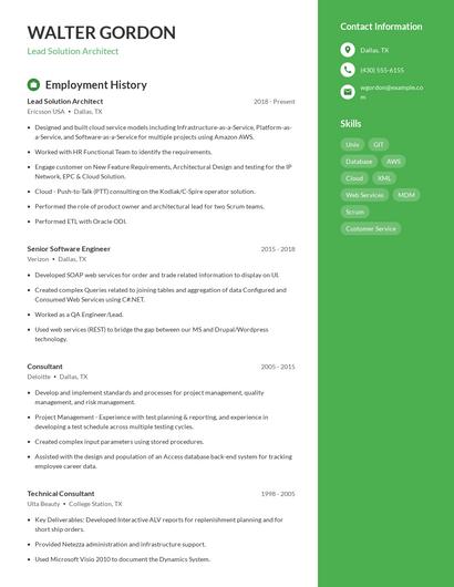 Lead Solution Architect Resume