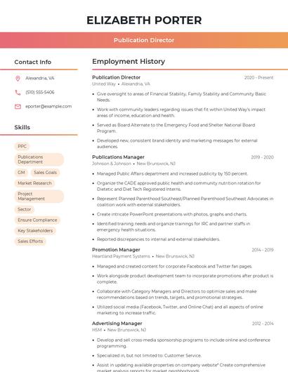 Publication Director Resume